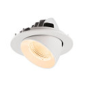 SLV ceiling recessed luminaire NUMINOS� GIMBLE L round, suitable for VDU workstation IP20, white, lacquered dimmable