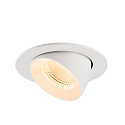 SLV ceiling recessed luminaire NUMINOS� GIMBLE L round, suitable for VDU workstation IP20, white, lacquered dimmable