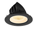 SLV ceiling recessed luminaire NUMINOS� GIMBLE L round, suitable for VDU workstation IP20, black, white, lacquered dimmable