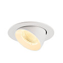 SLV ceiling recessed luminaire NUMINOS� GIMBLE L round, suitable for VDU workstation IP20, white, lacquered dimmable