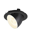 SLV ceiling recessed luminaire NUMINOS� GIMBLE L round, suitable for VDU workstation IP20, black, white, lacquered dimmable
