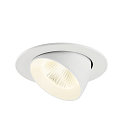 SLV ceiling recessed luminaire NUMINOS� GIMBLE L round, suitable for VDU workstation IP20, white, lacquered dimmable