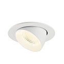 SLV ceiling recessed luminaire NUMINOS� GIMBLE L round, suitable for VDU workstation IP20, white, lacquered dimmable
