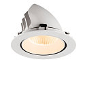SLV ceiling recessed luminaire NUMINOS� GIMBLE XL suitable for VDU workstation IP20, white, lacquered dimmable