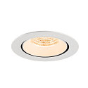 SLV ceiling recessed luminaire NUMINOS� GIMBLE XL suitable for VDU workstation IP20, white, lacquered dimmable