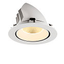 SLV ceiling recessed luminaire NUMINOS� GIMBLE XL suitable for VDU workstation IP20, white, lacquered dimmable