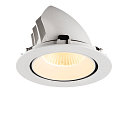 SLV ceiling recessed luminaire NUMINOS� GIMBLE XL suitable for VDU workstation IP20, white, lacquered dimmable