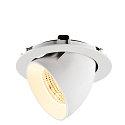 SLV ceiling recessed luminaire NUMINOS� GIMBLE XL suitable for VDU workstation IP20, white, lacquered dimmable