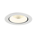 SLV ceiling recessed luminaire NUMINOS� GIMBLE XL suitable for VDU workstation IP20, white, lacquered dimmable