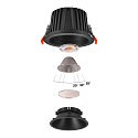 SLV ceiling recessed luminaire NUMINOS� XL round, suitable for VDU workstation IP20, black, lacquered dimmable