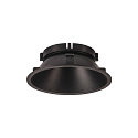 SLV ceiling recessed luminaire NUMINOS� XL round, suitable for VDU workstation IP20, black, lacquered dimmable