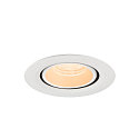 SLV ceiling recessed luminaire NUMINOS� GIMBLE XS round, suitable for VDU workstation IP20, white, lacquered dimmable
