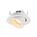SLV ceiling recessed luminaire NUMINOS� GIMBLE XS round, suitable for VDU workstation IP20, white, lacquered dimmable