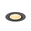 SLV ceiling recessed luminaire NUMINOS� GIMBLE XS round, suitable for VDU workstation IP20, black, white, lacquered dimmable