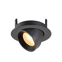 SLV ceiling recessed luminaire NUMINOS� GIMBLE XS round, suitable for VDU workstation IP20, black, lacquered dimmable
