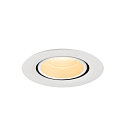 SLV ceiling recessed luminaire NUMINOS� GIMBLE XS round, suitable for VDU workstation IP20, white, lacquered dimmable