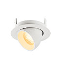SLV ceiling recessed luminaire NUMINOS� GIMBLE XS round, suitable for VDU workstation IP20, white, lacquered dimmable
