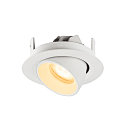 SLV ceiling recessed luminaire NUMINOS� GIMBLE XS round, suitable for VDU workstation IP20, white, lacquered dimmable