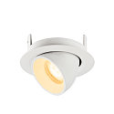 SLV ceiling recessed luminaire NUMINOS� GIMBLE XS round, suitable for VDU workstation IP20, white, lacquered dimmable