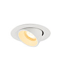 SLV ceiling recessed luminaire NUMINOS� GIMBLE XS round, suitable for VDU workstation IP20, white, lacquered dimmable