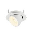 SLV ceiling recessed luminaire NUMINOS� GIMBLE XS round, suitable for VDU workstation IP20, white, lacquered dimmable