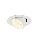 SLV ceiling recessed luminaire NUMINOS� GIMBLE XS round, suitable for VDU workstation IP20, white, lacquered dimmable