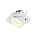 SLV ceiling recessed luminaire NUMINOS� GIMBLE XS round, suitable for VDU workstation IP20, white, lacquered dimmable