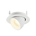 SLV ceiling recessed luminaire NUMINOS� GIMBLE XS round, suitable for VDU workstation IP20, white, lacquered dimmable
