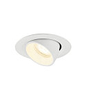 SLV ceiling recessed luminaire NUMINOS� GIMBLE XS round, suitable for VDU workstation IP20, white, lacquered dimmable