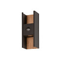 SLV outdoor wall luminaire FLATT II with sensor IP54, anthracite, brown 
