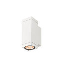 SLV outdoor wall luminaire THEO PRO S UP/DOWN square IP65, white, lacquered 