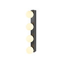 mirror luminaire SUN MIRROR QUAD with switch button IP44, black, lacquered 