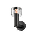 SLV outdoor wall luminaire TAHA II IP65, black, lacquered dimmable