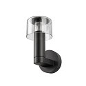 SLV outdoor wall luminaire TAHA II IP65, black, lacquered dimmable