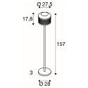 SLV floor lamp PANTILO ROPE 27 E27 IP20, silver dimmable