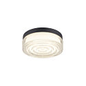 SLV wall and ceiling luminaire CYFT WAVE XL IP65, black, lacquered dimmable