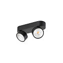 SLV wall and ceiling luminaire KALU 2.0 2 flames, suitable for VDU workstation IP20, black, lacquered dimmable