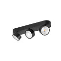 SLV wall and ceiling luminaire KALU 2.0 3 flames, suitable for VDU workstation IP20, black, lacquered dimmable