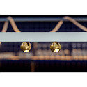SLV 1-phase spot DYSKO cardanic swivelling, ball shaped IP20, glossy, gold dimmable