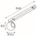 SLV 1-phase spot DYSKO cardanic swivelling, ball shaped IP20, glossy, black dimmable