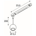 SLV 1-phase pendant luminaire DYSKO down, ball shaped IP20, glossy, black dimmable