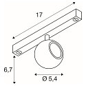 SLV track spot DYSKO IP20, black, white dimmable