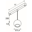 SLV pendant luminaire DYSKO IP20, black, white dimmable