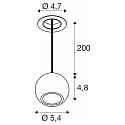 SLV pendant luminaire DYSKO IP20, black, white dimmable