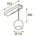 SLV 1-phase pendant luminaire LIGHT EYE� 2.0 down, switchable, ball shaped IP20, black matt 