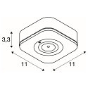 SLV ceiling luminaire P-LIGHT square IP20, white 