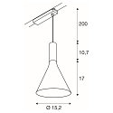 SLV 1-phase pendant luminaire LALU� SET CONE 15 with shade, CCT Switch, set of 1 IP20, black dimmable