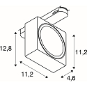 SLV 3-phase spot  EURO CUBE 2 L square, swivelling, suitable for VDU workstation IP20, black, white dimmable