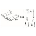SLV accessories wire suspension BATTEN FLAT P / Y-TYPE mechanical, set of 2, stainless steel 3cm