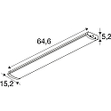 SLV light bar BATTEN FLAT P 600 27 830/840/850 ML, DALI2 WH IP44, white dimmable 12W 1505lm 3000|5000K CRI 80-89 6.46cm